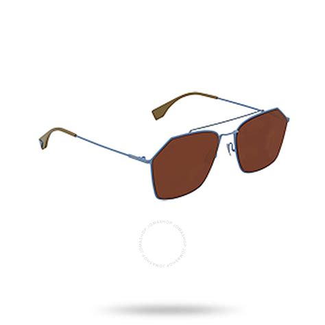 fendi ffm0022 sunglasses|Fendi Brown Rectangular Sunglasses FF M0022/F/S MVU/70 59.